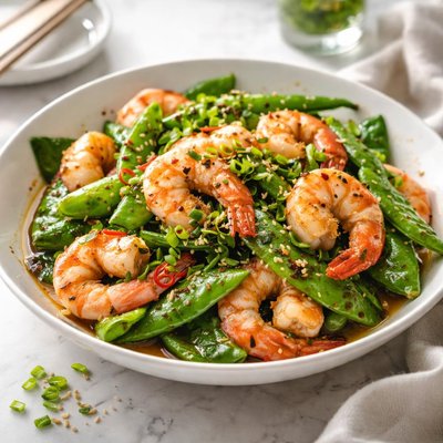 Image of Prawns Snow Peas by Ted