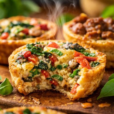 Image of Pre Made Breakfast Quiches Veg or Meat Wheat Free Dairy Free