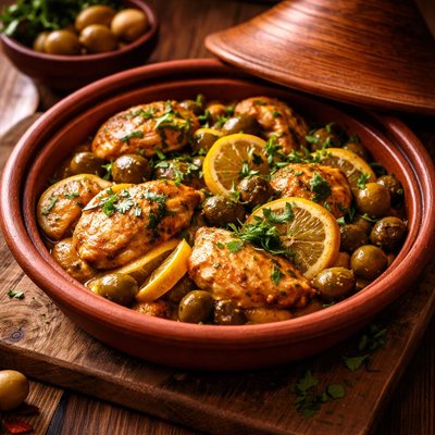 Image of Preserved Lemon Chicken Tagine for the Tagine
