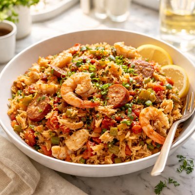Image of Pressure Cooker Jambalaya with Peppers Celery