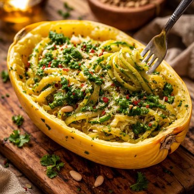 Image of Pressure Cooker Spaghetti Squash with Pesto