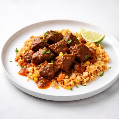 Image of Pressure Cooker Stew Meat with Sauce for Mexican Rice