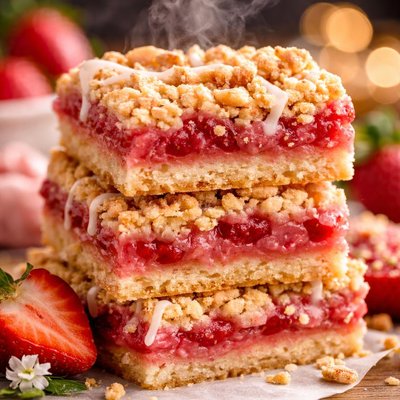 Image of Pretty in Pink Strawberry Streusel Bars
