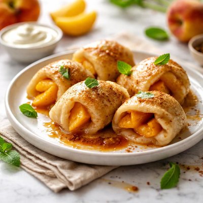 Image of Pretty Much Fat Free Peach Dumplings