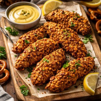 Image of Pretzel Chicken with Dijon or Honey Mustard Dressing