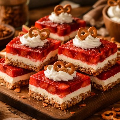 Image of Pretzel Jello Jell O Salad Dessert