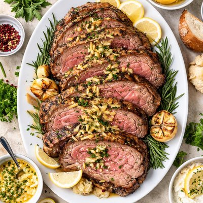 Image of Prime Rib with Garlic Butter Sauce
