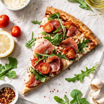 Image of Vegan Prosciutto Pizza Slice