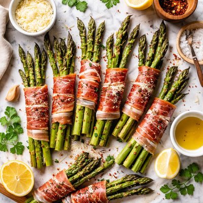 Image of Prosciutto Wrapped Asparagus Bundles