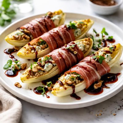 Image of Prosciutto Wrapped Endive W Balsamic Fig Reduction Rachael Ra
