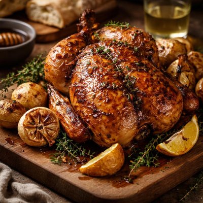 Image of Provencal Roasted Chicken with Honey and Thyme