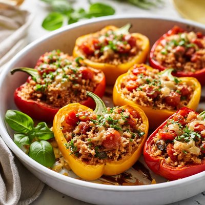 Image of Provencal Tomato Stuffed Bell Peppers