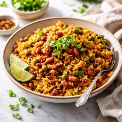Image of Puerto Rican Rice and Beans Arroz Con Habichuelas