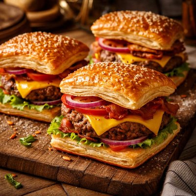 Image of Puff Pastry Cheeseburgers