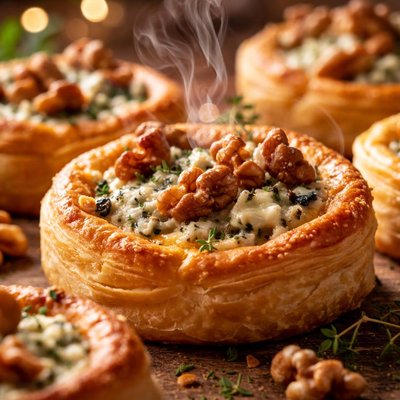 Image of Puff Tarts with Roquefort and Walnuts