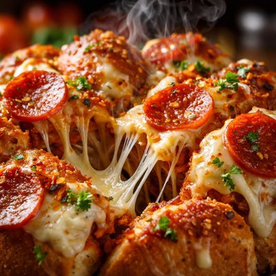 Image of Pull Apart Pepperoni Pizza Bread Monkey Pizza