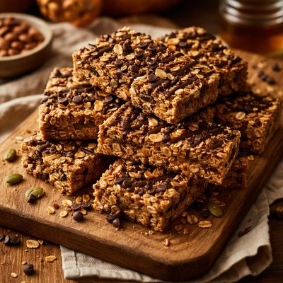Image of Pumpkin Almond Chocolate Granola Bars Gluten Free