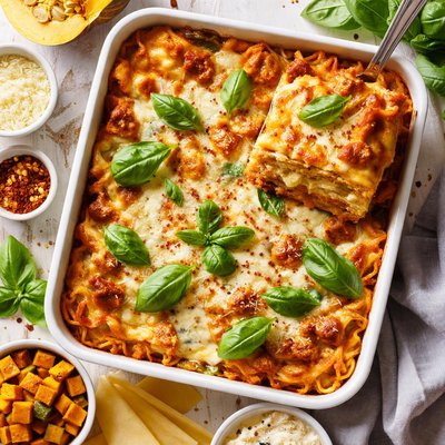 Image of Pumpkin and Basil Lasagna