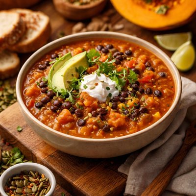Image of Pumpkin and Black Bean Soup