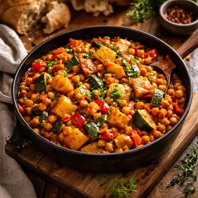 Image of Pumpkin and Chickpea Ratatouille