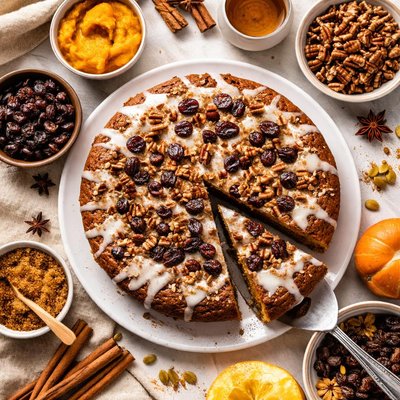 Image of Pumpkin and Rum Raisin Cake