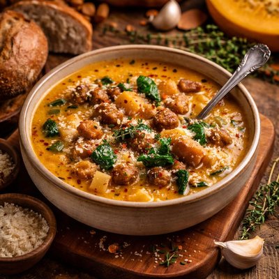 Image of Pumpkin and Sausage Soup