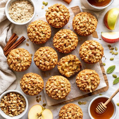 Image of Pumpkin Apple Streusel Muffins Healthy Version