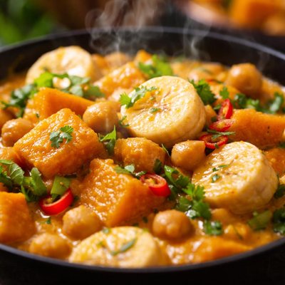Image of Pumpkin Banana and Chickpea Curry