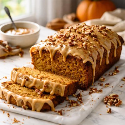 Image of Pumpkin Bread with Caramel Icing