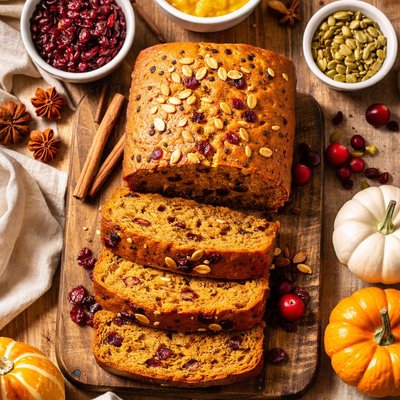 Image of Pumpkin Bread with Cranberries