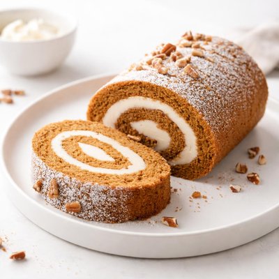 Image of Pumpkin Cake Roll with Cream Cheese Filling