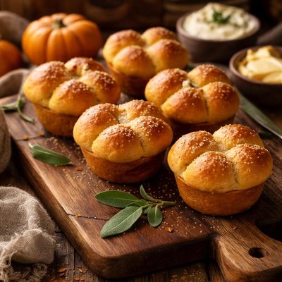 Image of Pumpkin Cloverleaf Rolls
