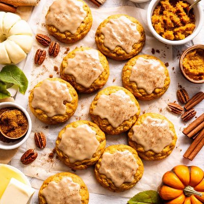 Image of Pumpkin Cookies with Brown Butter Glaze