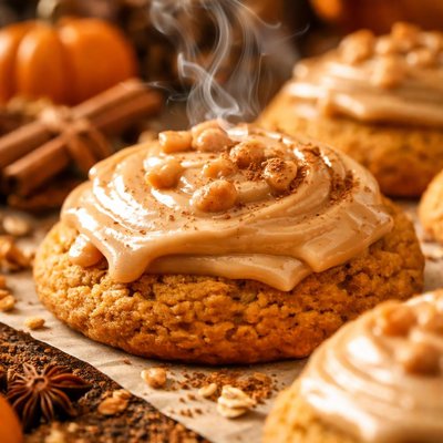 Image of Pumpkin Cookies with Caramel Frosting
