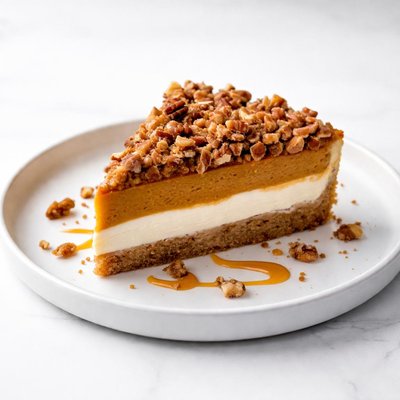 Image of Pumpkin Cream Cheese Layer Pie with Streusel Nut Topping
