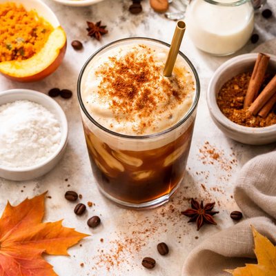 Image of Café helado cremoso de calabaza Keto