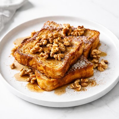 Image of Pumpkin French Toast with Toasted Walnuts