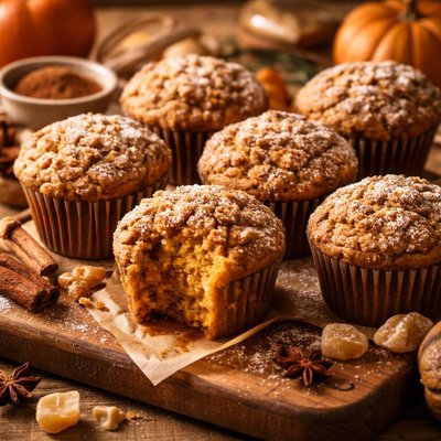 Image of Pumpkin Ginger Muffins or Cupcakes
