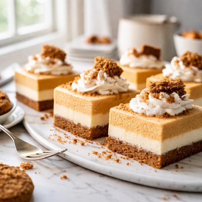 Image of Pumpkin Gingersnap Cheesecake Bars