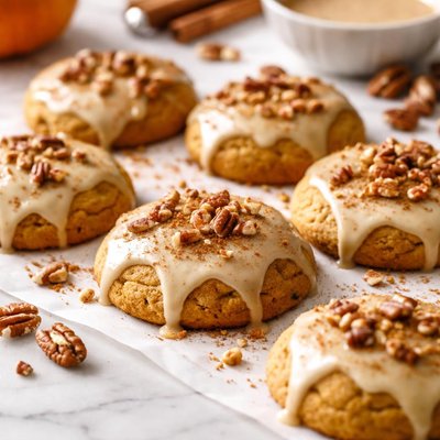 Image of Pumpkin Glazed Pumpkin Cookies