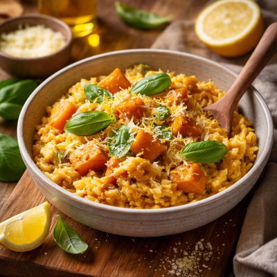 Image of Pumpkin Lemon and Basil Risotto
