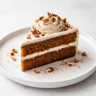 Image of Pumpkin Pecan Cake with Ginger Whipped Cream