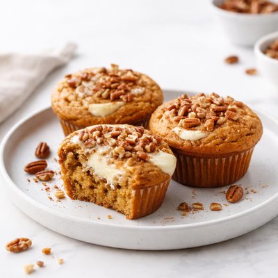 Image of Pumpkin Pecan Cream Cheese Muffins