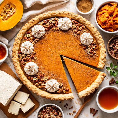 Image of Pumpkin Pie Made with Tofu No Milk or Eggs
