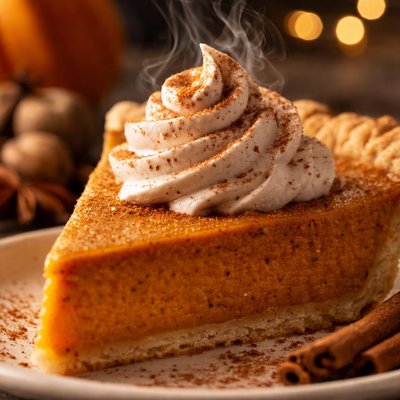 Image of Pumpkin Pie with Spiced Whipped Cream