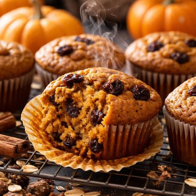Image of Pumpkin Raisin Muffins Fat Free Dairy Free Egg Free