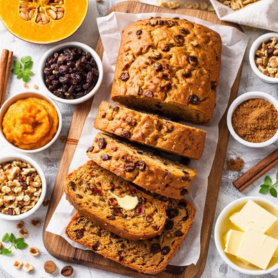 Image of Pumpkin Raisin Walnut Quick Bread