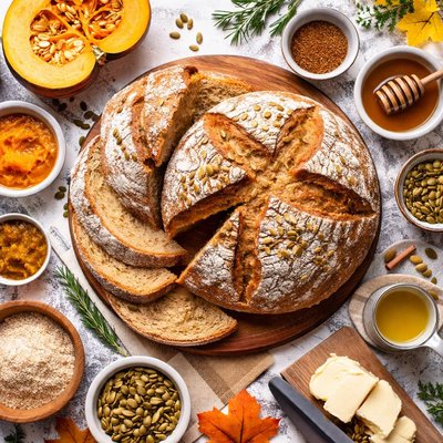 Image of Pumpkin Rye Yeast Bread
