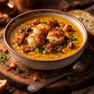 Image of Pumpkin Scallop Soup