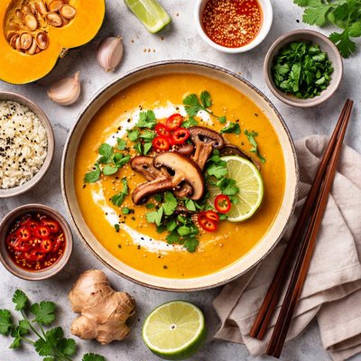 Image of Pumpkin Soup with Asian Flavors